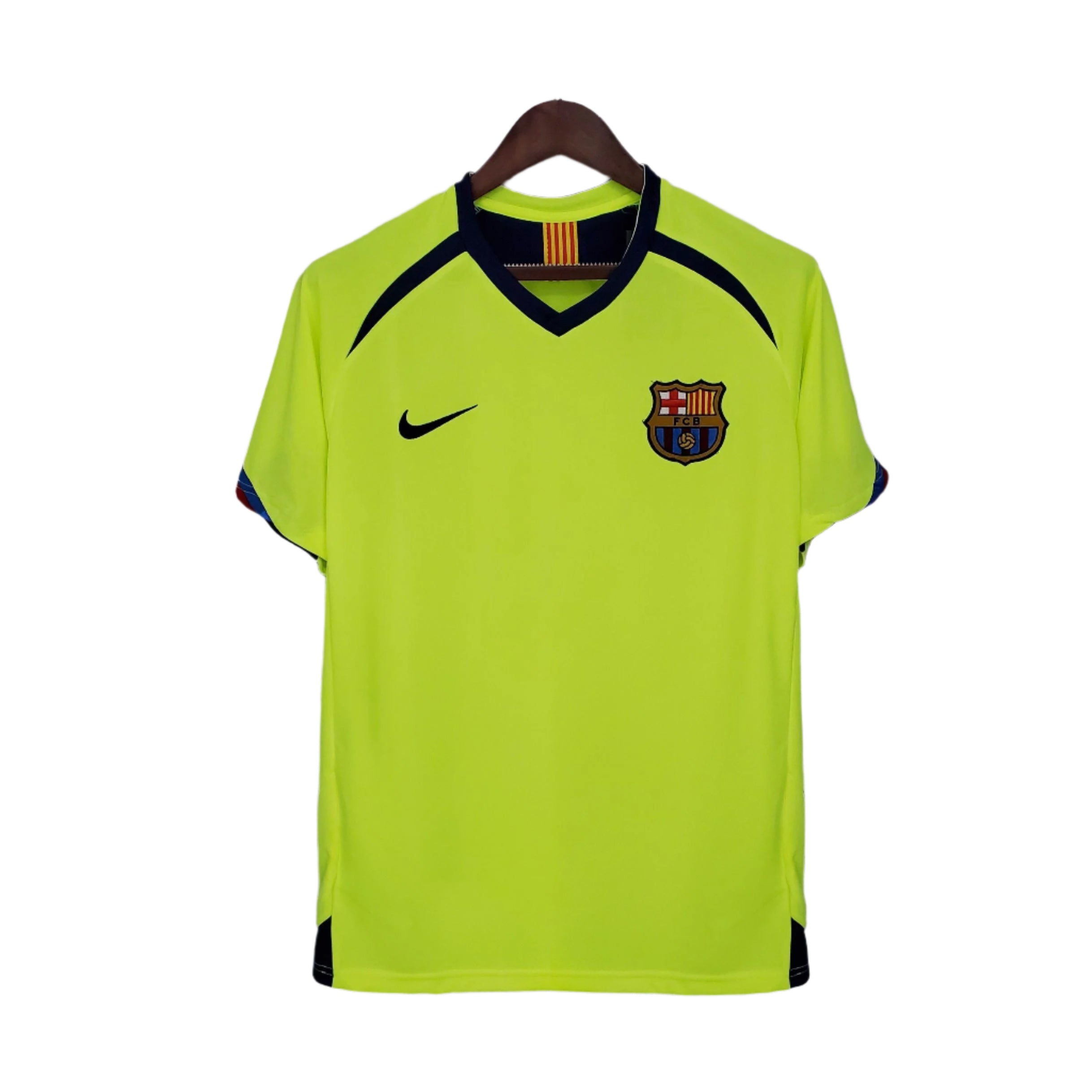 Barcelona 2005-2006 Away Retro Shirt Lime Yellow